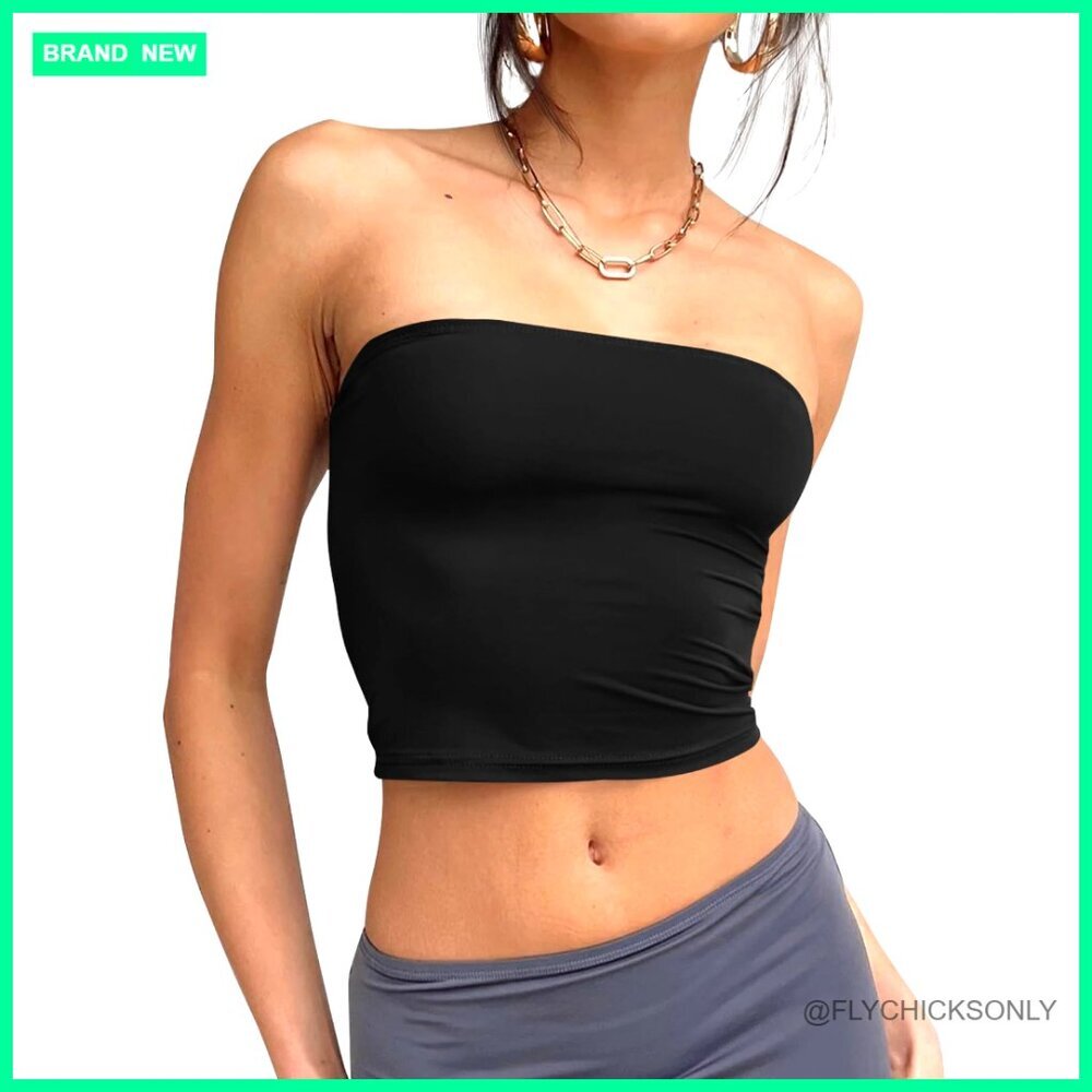 Strapless Tube Crop Top Seamless Backless Slim Fit Summer Tank